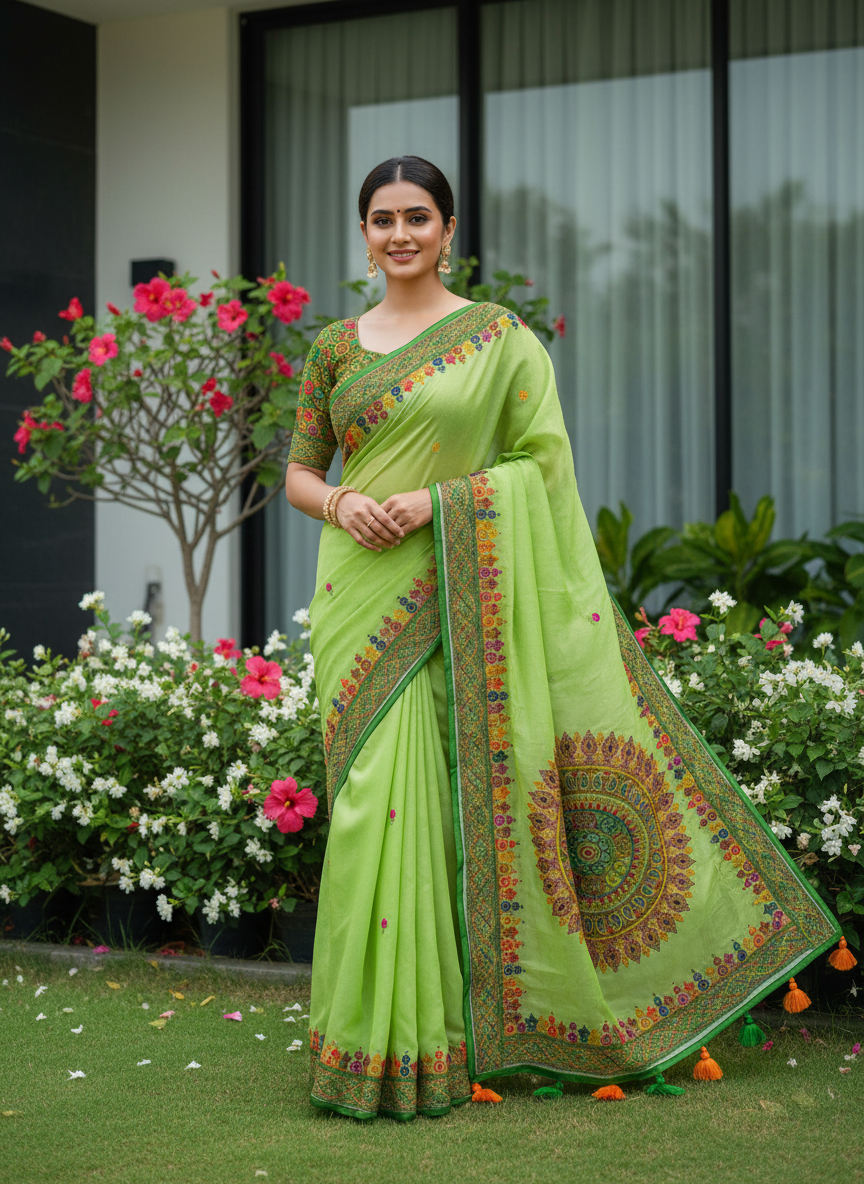 Hand Paint Saree